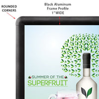 Rounded Corner Snap Frame 18x24 Comes in 1" Wide BLACK Exterior Trim  | Perfect for any Interior Decor