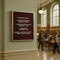 Open Face Changeable Letter Board 18x24 Frame in 6 Vinyl Colors with Silver Trim Aluminum Frame