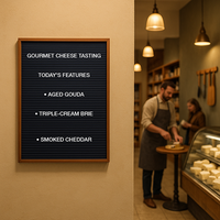 Open Face Vinyl Letter Board 18x24 Wood Frame