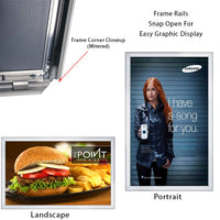 18 x 30 Snap Frame with Mitered Corners Wall Mounts in Portrait or Landscape Position