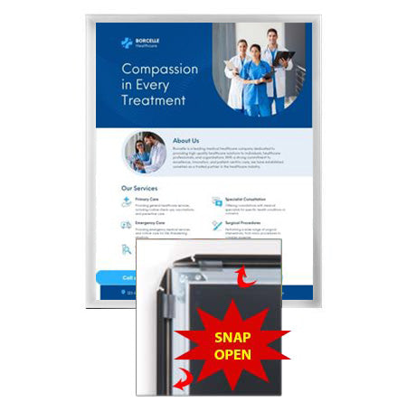 SwingSnap 20x28 Poster Snap Frame with 1 1/4"-Wide Mitered Aluminum Snap Open Frame Profile
