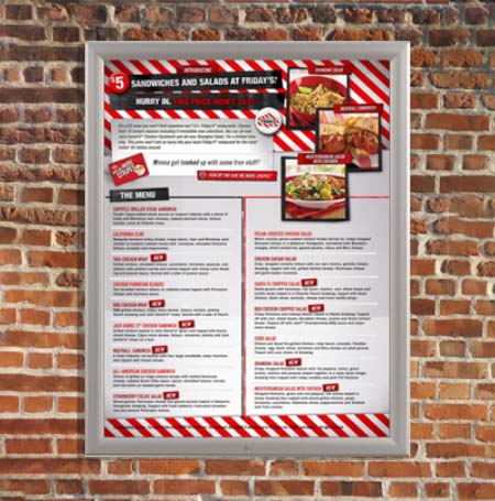 Lockable Weatherproof 22x28 Snap Frame Poster Sign Holder | Silver Metal Frame Finish