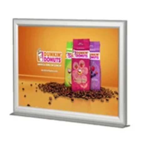 8.5x11 Slide-In Counter Top Sign Holder 1" Wide | Mitered Silver Frame Quick Ships