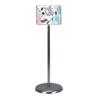 14 x 11 Literature Poster Sign Stand Pedestal Holder | Silver Chrome
