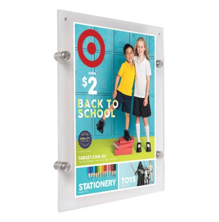 22x28 Standoff Acrylic Wall Sign Holder with Magnetic Access