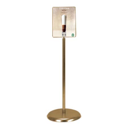 7x11 Pedestal Poster Sign Holder Stand Gold Finish | Indoor, Portable