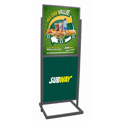 This floor display stand also comes in a silver finish for all occasions!