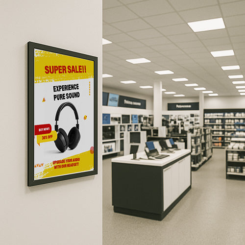 18 x 18 SwingSnaps Front Loading Poster Snap Frames (1 1/4" Mitered Corners)