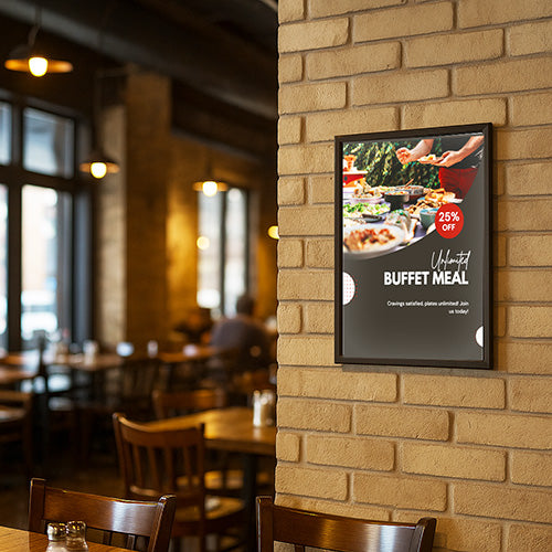 SwingSnap 12x24 Poster Snap Frame with 1 1/4" Wide Mitered Aluminum Snap Open Frame Profile