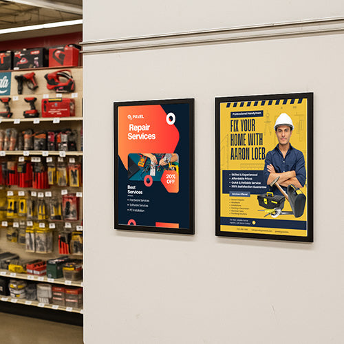 27 x 40 SwingSnap Front Loading Poster Snap Frame with 1 1/4" Wide Metal Frame Profile, Quick Change