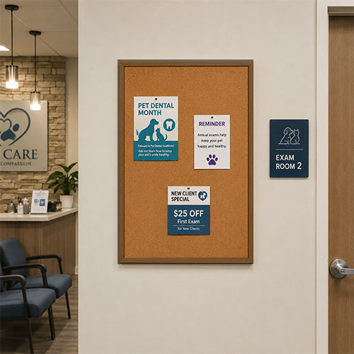 Value Line 20x30 Wood Framed Cork Bulletin Board | Open Face with Hardwood Trim