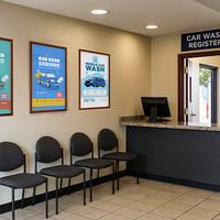 28x44 Wood Poster Snap Frame | SwingSnap 1 1/4" Wide Frame Profile in Three Faux Wood Finishes