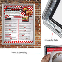 Wall Mount, Weatherproof, Lockable, Fast Change 22x28 Snap Frame in a Silver Finish