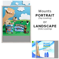 22 x 28 Silver Slide-In Frame Wall Mounts in Portrait (for Top Loading) or Landscape Position (for Side Loading)