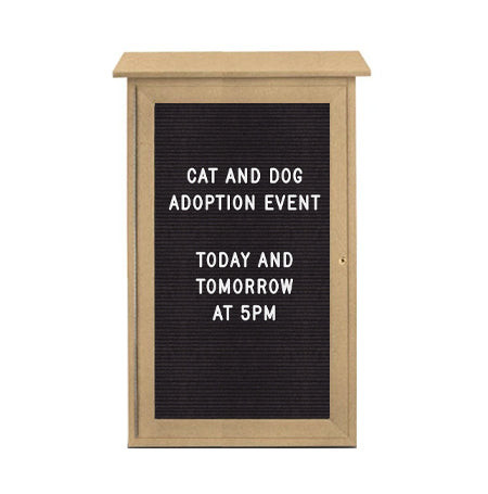 22x28 Outdoor Message Center with Letter Board Wall Mounted - LEFT Hinged