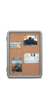 24 x 36  Indoor Enclosed Plastic Framed Corkboard with Round Corners 