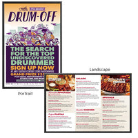 Weatherproof Black 24 x 36 Snap Frame can be Mounted in Portrait or Landscape Position