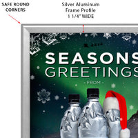 Mitered Safety Edge Rounded Corners Snap Frame with 1.25 Wide Silver Frame Profile