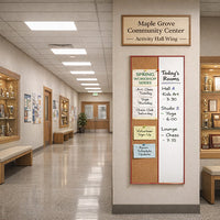 Value Line Combo Board 24x84 Wood Framed Cork Bulletin Marker Board (Open Face with Wood Trim)