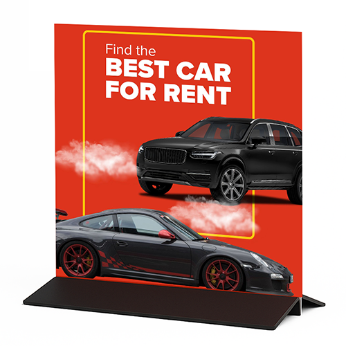 Modern Mount Steel Base 60" Wide Poster Board Display Stand | Holds One Rigid Board 1" Thick or Insert Two Boards 1/2" Thick