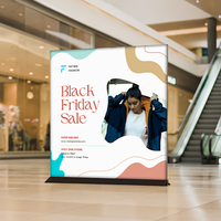 Modern Mount Poster Board Display 48" Wide with Steel Base - Floor Sign Holder