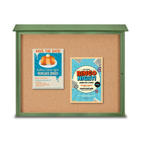 27x39 Outdoor Message Center with Cork Board Wall Mounted - LEFT Hinged