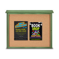 27x41 Outdoor Message Center with Cork Board Wall Mounted - LEFT Hinged