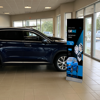 Modern Mount Floor Base Poster Stand | 14-Inch Wide, M-Shaped Steel Base for Rigid Graphic Boards Up To 1" Thick