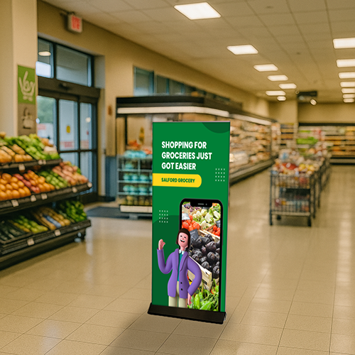 Modern Mount Poster Board Display Floor Stand | Steel Base 24" Wide