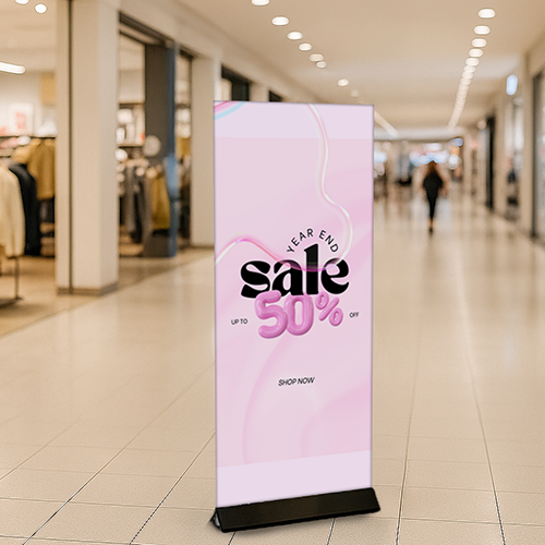 Modern Mount Poster Board Display Floor Stand | Steel Base 24" Wide