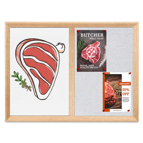 Combo Board 36x96 Decorative Wood Framed Cork Bulletin Marker Board (Open Face with Decorative Wood Trim)