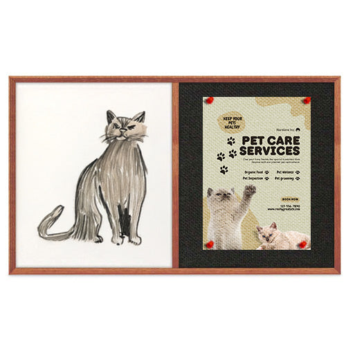 Combo Board 48x36 Decorative Wood Framed Cork Bulletin Marker Board (Open Face with Decorative Wood Trim)