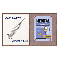 Combo Board 22x28 Decorative Wood Framed Cork Bulletin Marker Board (Open Face with Decorative Wood Trim)