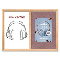 Combo Board 20x15 Decorative Wood Framed Cork Bulletin Marker Board (Open Face with Decorative Wood Trim)