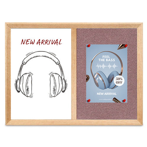 Combo Board 20x15 Decorative Wood Framed Cork Bulletin Marker Board (Open Face with Decorative Wood Trim)