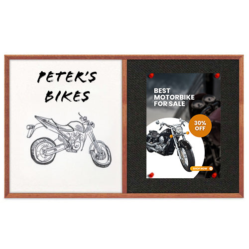 Combo Board 24x18 Decorative Wood Framed Cork Bulletin Marker Board (Open Face with Decorative Wood Trim)