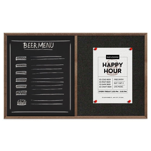 Combo Board 24x60 Decorative Wood Framed Cork Bulletin Marker Board (Open Face with Decorative Wood Trim)