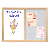 Combo Board 24x30 Decorative Wood Framed Cork Bulletin Marker Board (Open Face with Decorative Wood Trim)