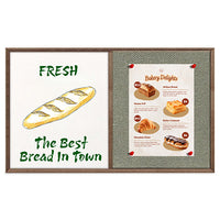 Combo Board 36x60 Decorative Wood Framed Cork Bulletin Marker Board (Open Face with Decorative Wood Trim)