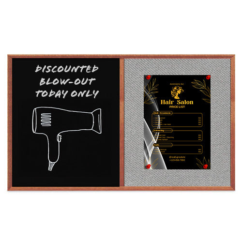 Combo Board 30x40 Decorative Wood Framed Cork Bulletin Marker Board (Open Face with Decorative Wood Trim)