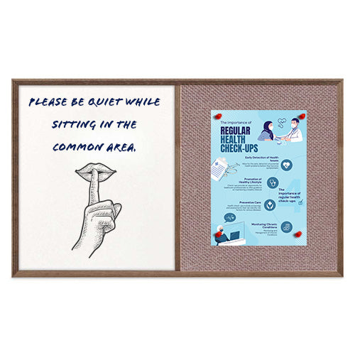 Combo Board 24x84 Decorative Wood Framed Cork Bulletin Marker Board (Open Face with Decorative Wood Trim)