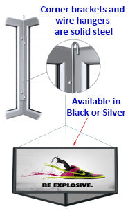 30 x 48 x 48 Lightweight Aluminum Ceiling Displays - Triangular