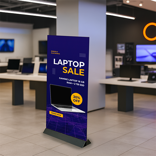 Modern Mount Floor Poster Board Display Stand | Steel Base 36" Wide