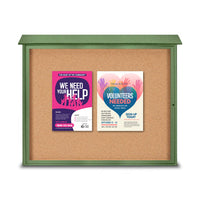 30x40 Outdoor Message Center with Cork Board Wall Mounted - LEFT Hinged
