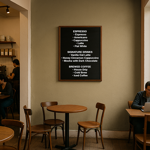 Open Face Vinyl Letter Board 30x40 Wood Frame