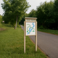 40" x 60" Standing Outdoor Message Center Magnetic White Dry Erase Board with Header (Single Door)