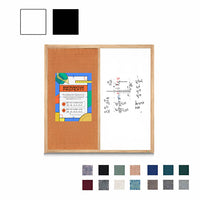  Value Line Combo Board 36x36 Wood Framed Cork Bulletin Marker Board (Open Face with Wood Trim)