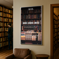 Extra Large 36x60 Poster Snap Frame with 1 1/4" Mitered Corners, Snap Open, Fast Change Aluminum Frames