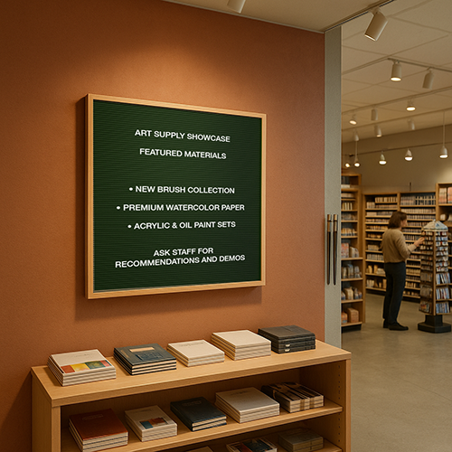 Open Face Vinyl Letter Board 36x36 Wood Frame