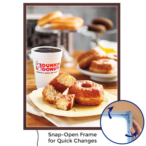 36 x 42 LED Lighted Poster Snap Frames | Fast Change Front Loading SwingSnap Aluminum Snap Frame